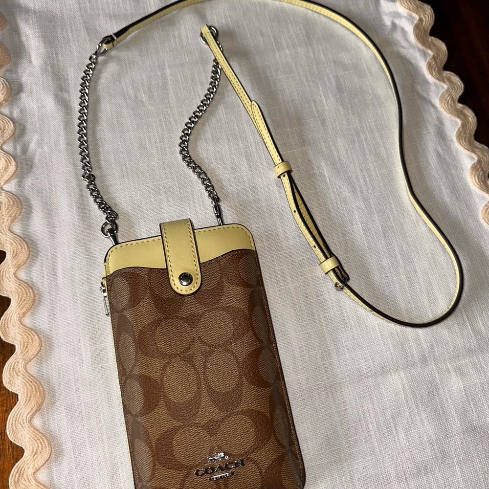 Coach NORTH SOUTH PHONE CROSSBODY (lime)